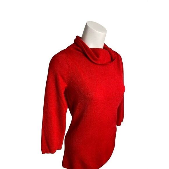 New York & Co Red Cowl‎ Neck 3/4 Sleeve Sweater Sz XS - Picture 2 of 6